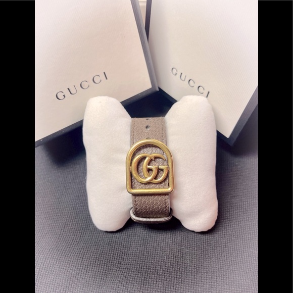*AUTHENTIC* GG Marmot Leather Cuff Bracelet
